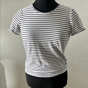 Zara Black and White Striped Tee